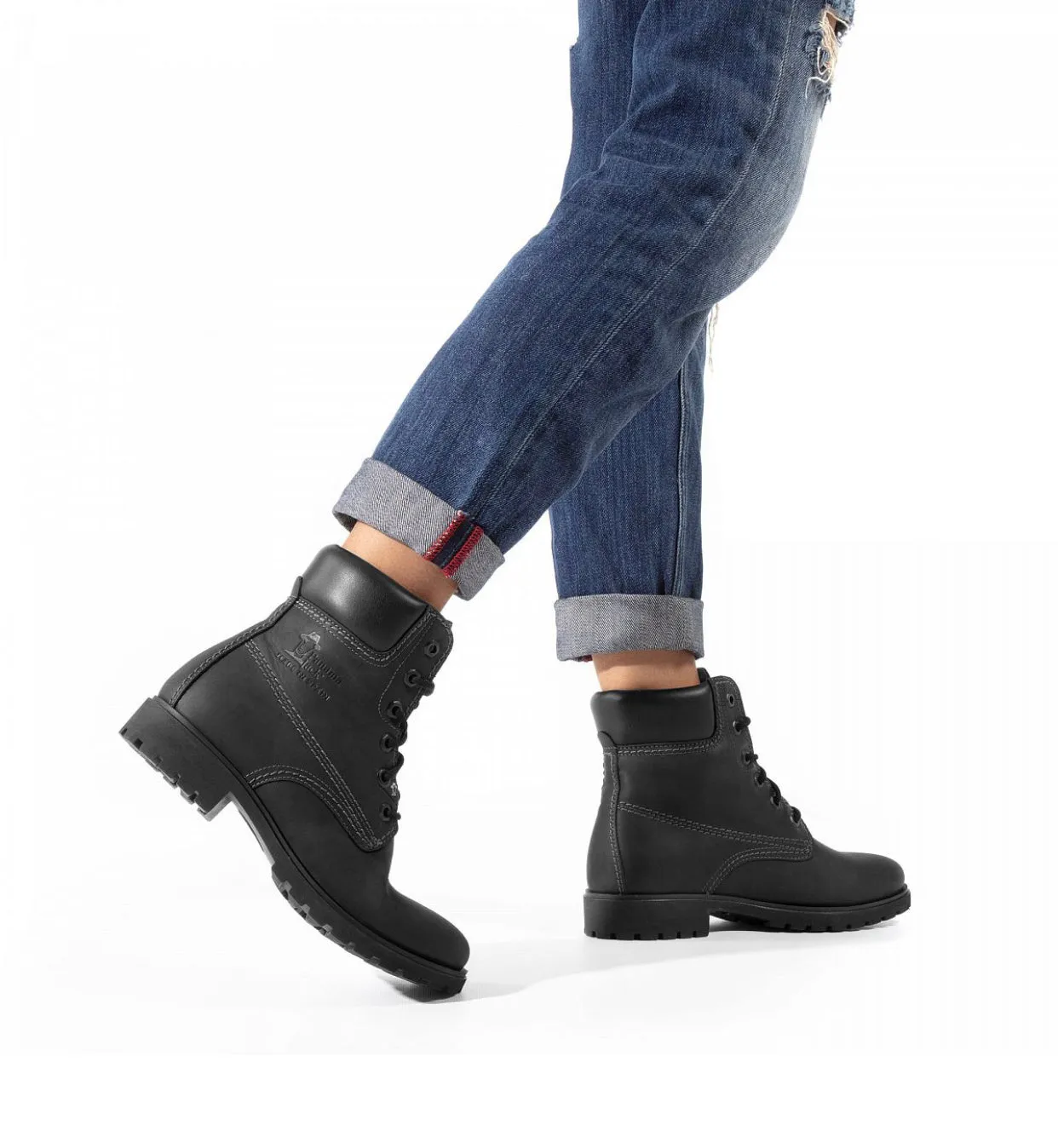 Panama Jack Panama 03 B3 Black Waterproof 6 Eyelet Ankle Boot Made In Spain