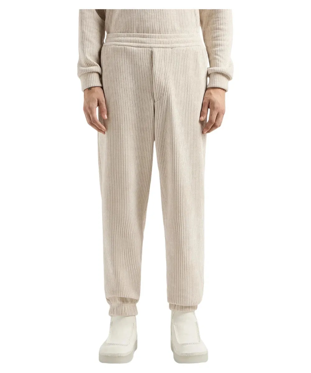 Pantaloni Jogger in Velour a Coste