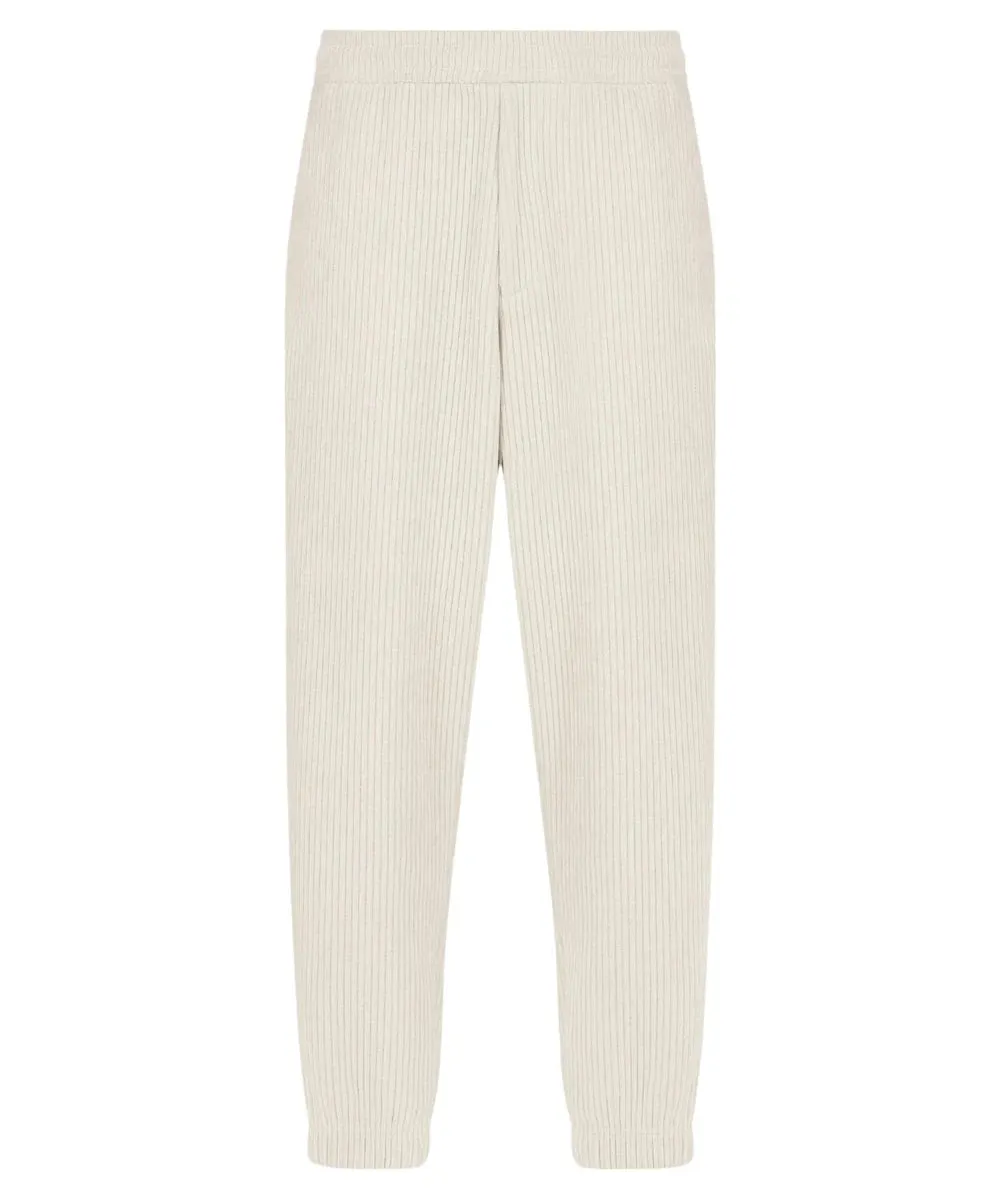 Pantaloni Jogger in Velour a Coste