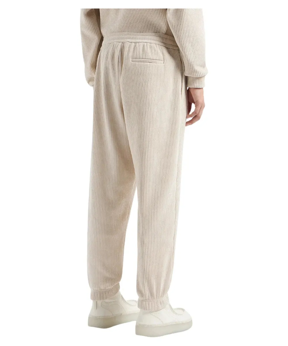 Pantaloni Jogger in Velour a Coste