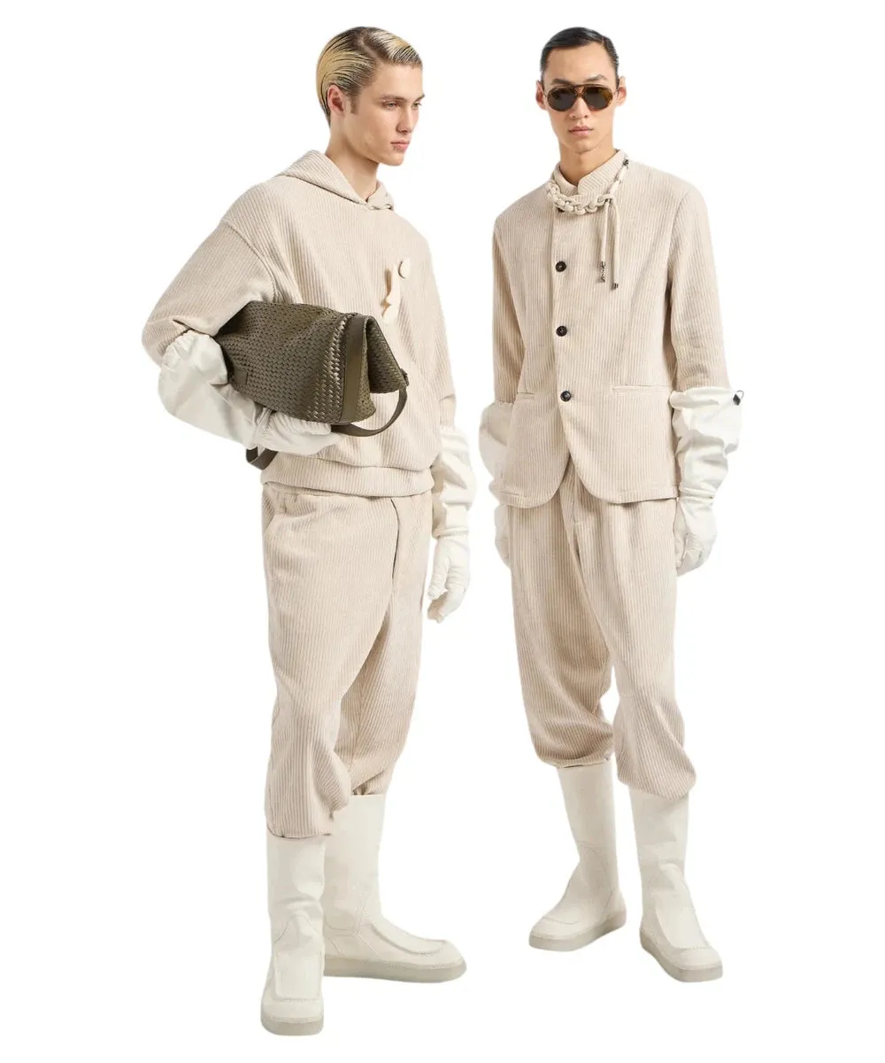 Pantaloni Jogger in Velour a Coste