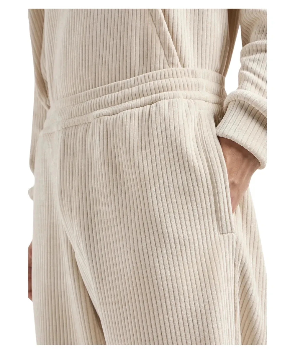 Pantaloni Jogger in Velour a Coste