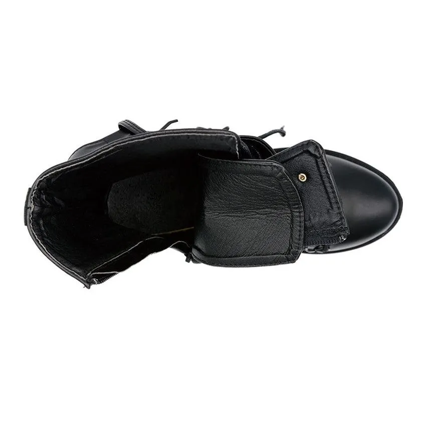 Punk Gothic Motorcycle Boots, Cool High Heel Shoes For Women