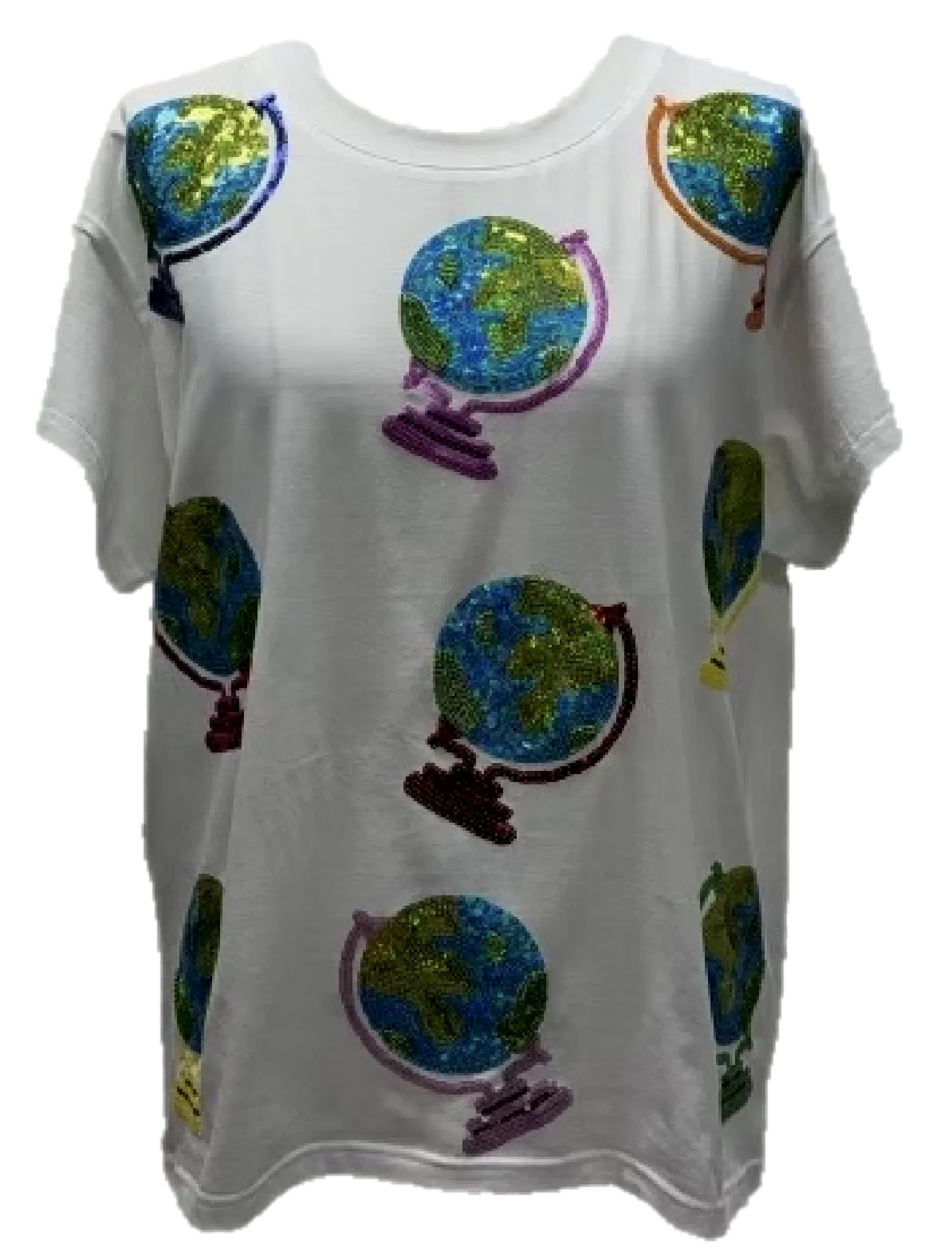 Queen of Sparkles White Globe Tee