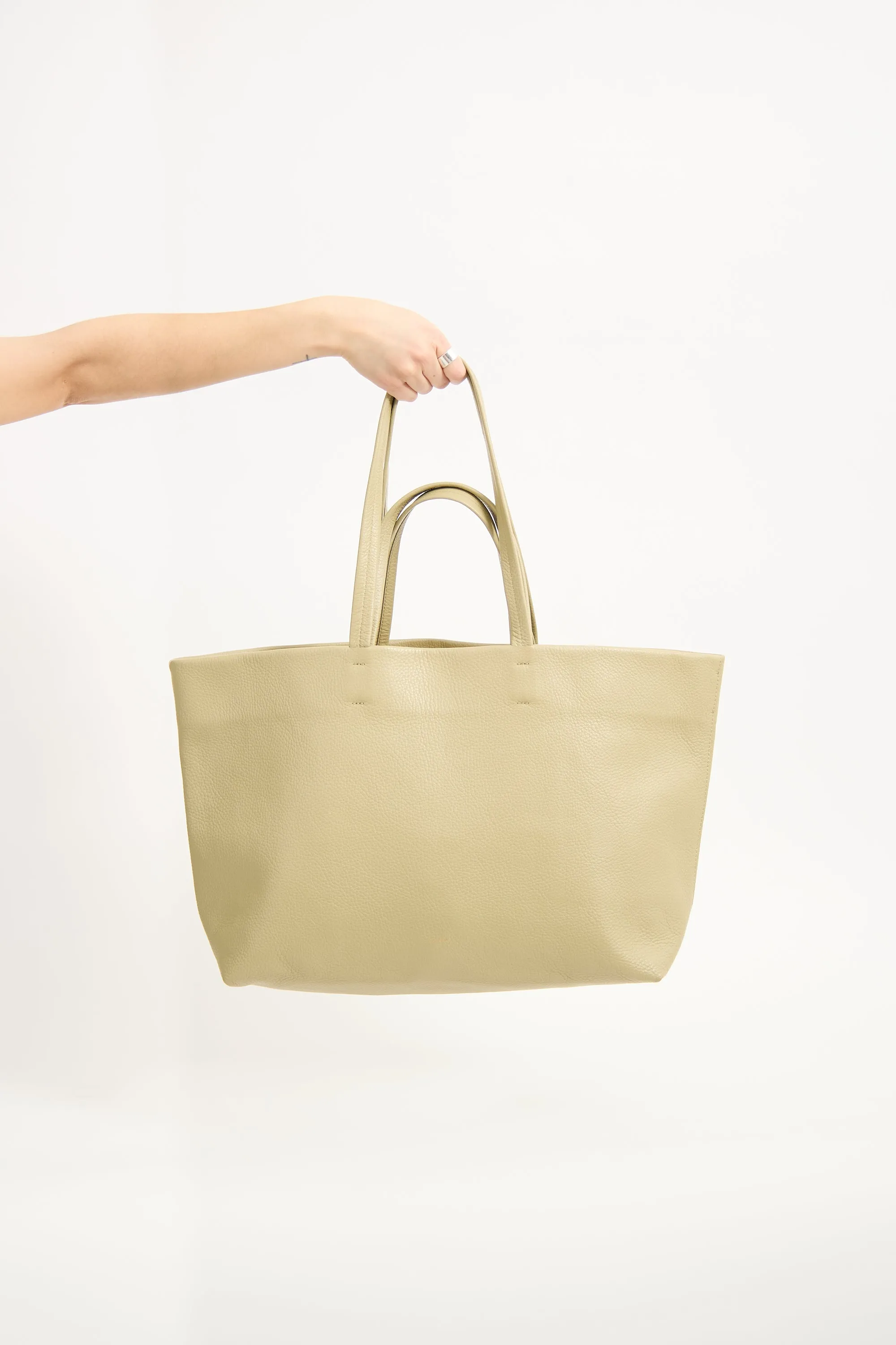 Sage Green Leather Classic Easy Tote