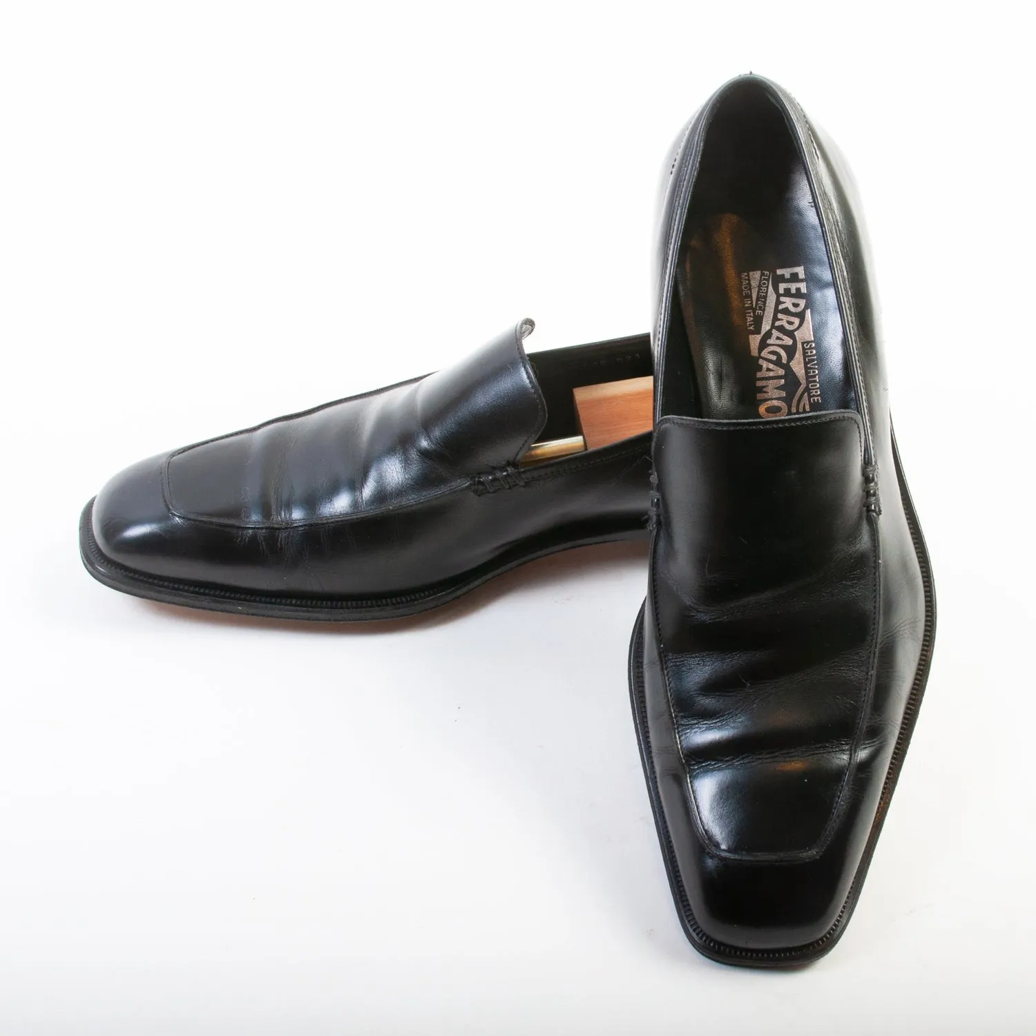 Salvatore Ferragamo Black Leather Loafers