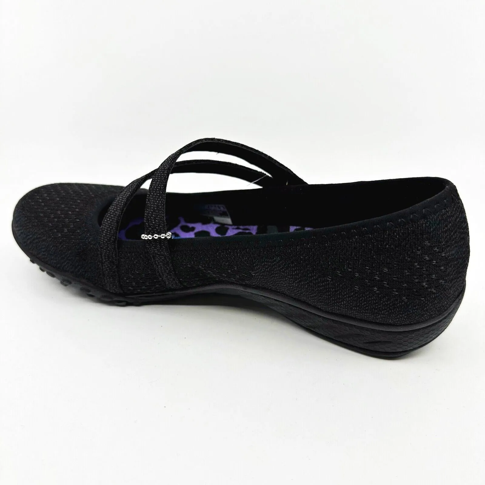 Skechers Breathe Easy Sympathize Black Womens Size 7.5 Slip On Shoes