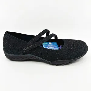 Skechers Breathe Easy Sympathize Black Womens Size 7.5 Slip On Shoes