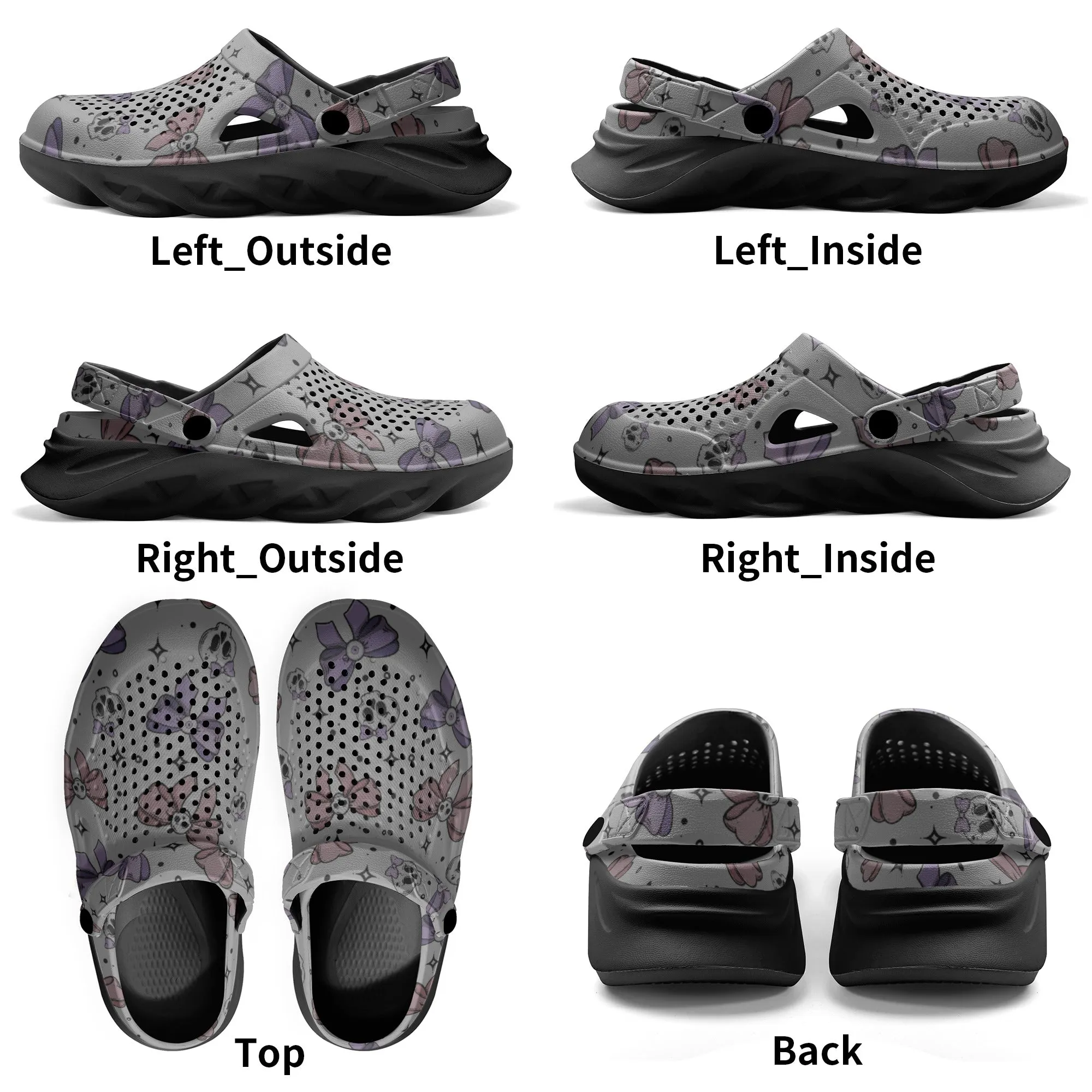 Skulls And Bows Hollow Out Clogs