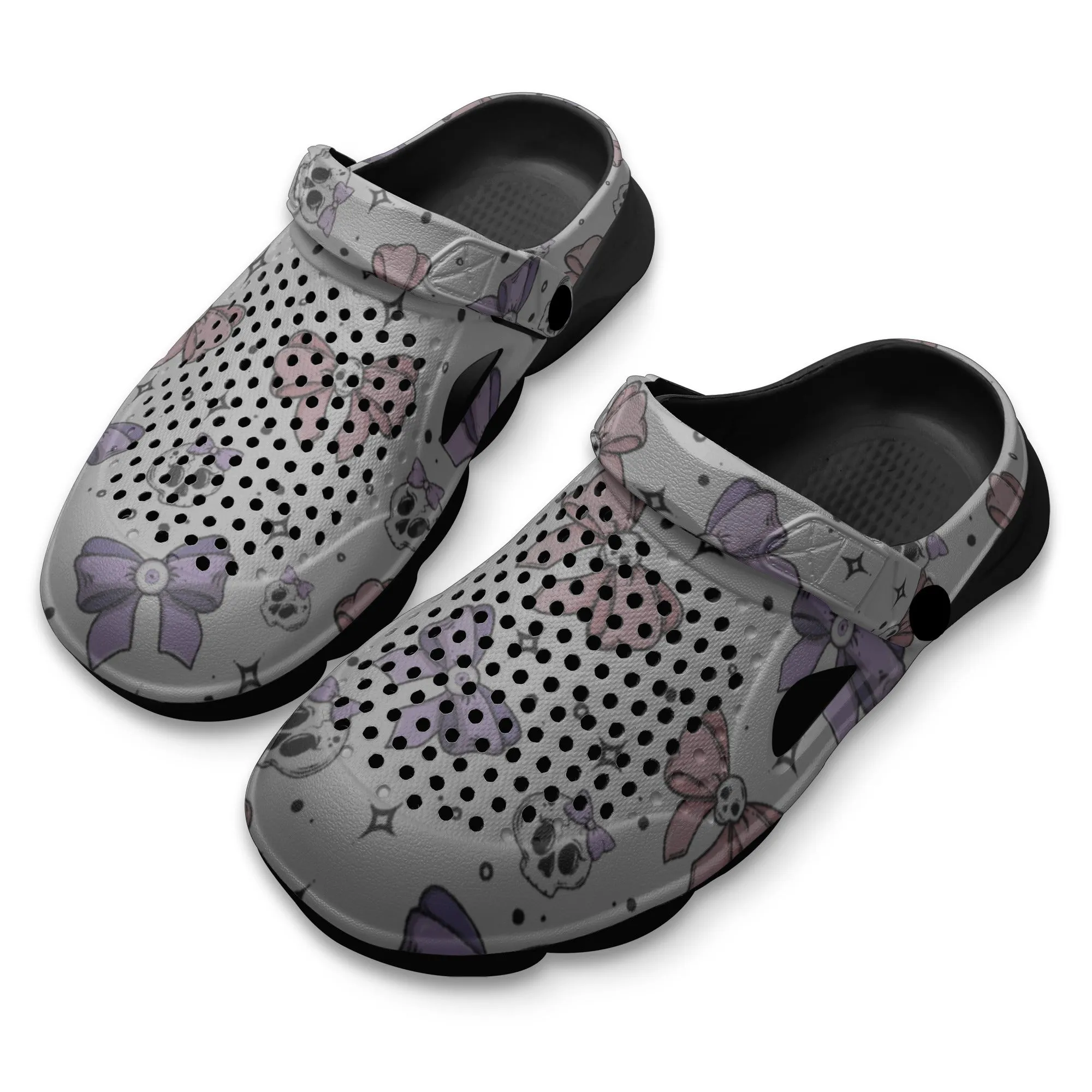 Skulls And Bows Hollow Out Clogs