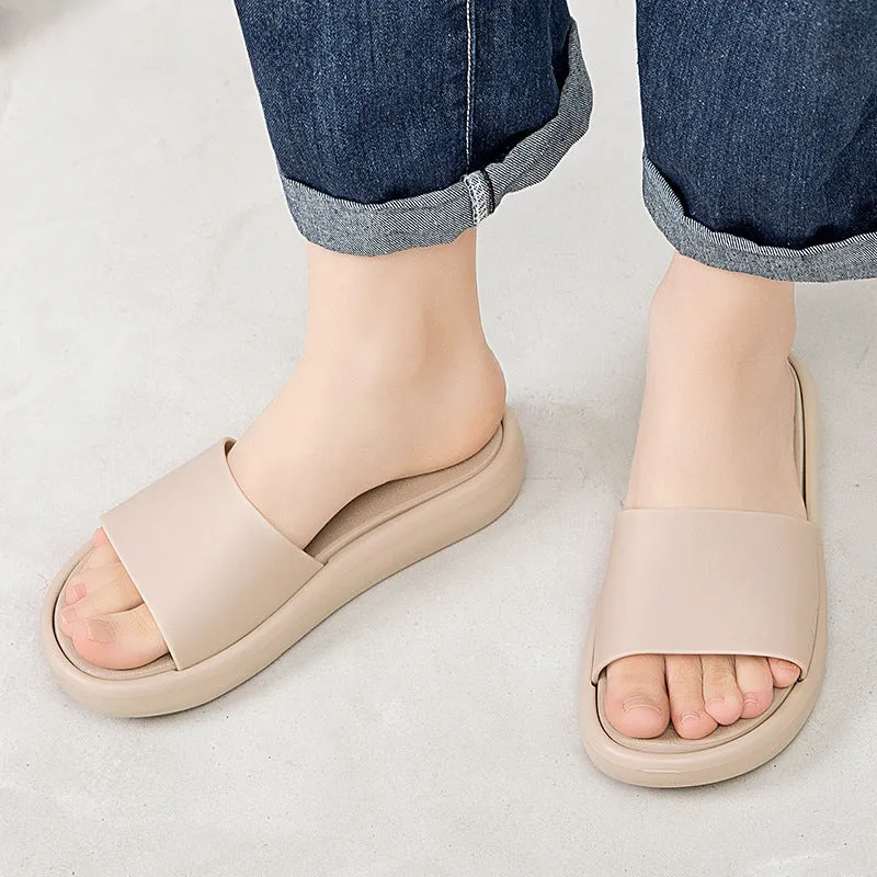 Slippers women's summer wear new flip-flops, thick-soled soft soles, comfortable home comfort, non-slip casual beach shoes