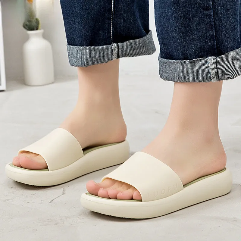 Slippers women's summer wear new flip-flops, thick-soled soft soles, comfortable home comfort, non-slip casual beach shoes