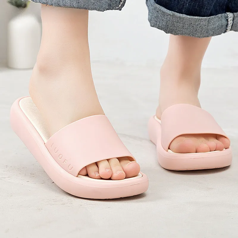 Slippers women's summer wear new flip-flops, thick-soled soft soles, comfortable home comfort, non-slip casual beach shoes