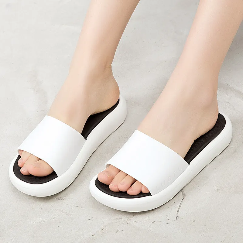 Slippers women's summer wear new flip-flops, thick-soled soft soles, comfortable home comfort, non-slip casual beach shoes