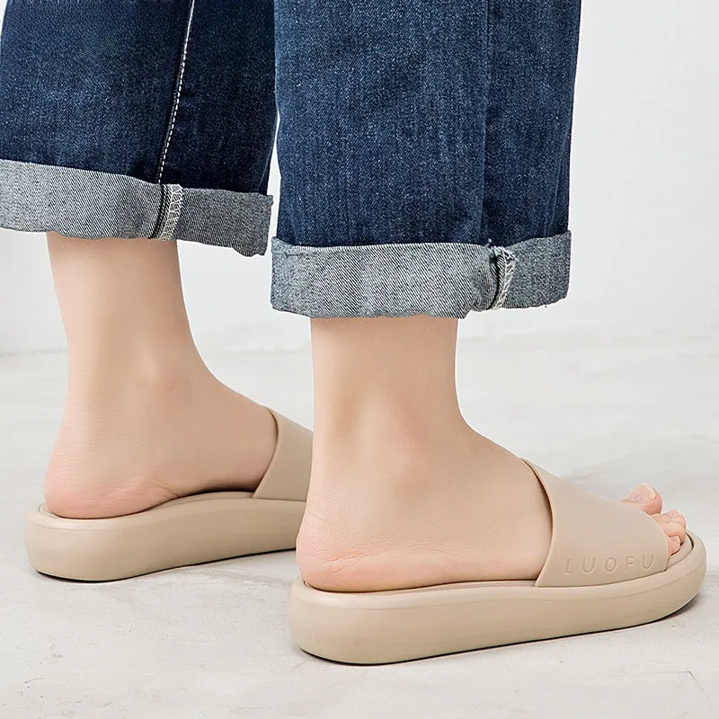 Slippers women's summer wear new flip-flops, thick-soled soft soles, comfortable home comfort, non-slip casual beach shoes