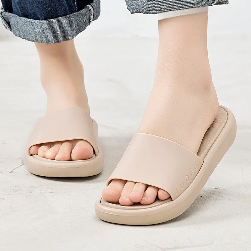 Slippers women's summer wear new flip-flops, thick-soled soft soles, comfortable home comfort, non-slip casual beach shoes