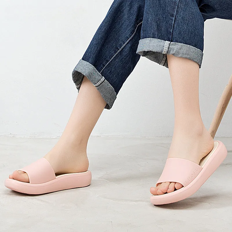 Slippers women's summer wear new flip-flops, thick-soled soft soles, comfortable home comfort, non-slip casual beach shoes