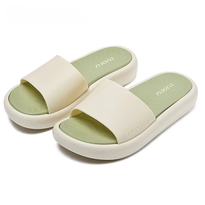 Slippers women's summer wear new flip-flops, thick-soled soft soles, comfortable home comfort, non-slip casual beach shoes
