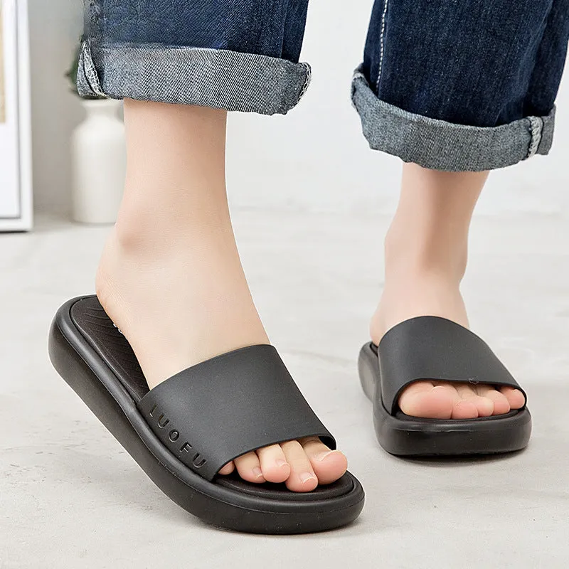 Slippers women's summer wear new flip-flops, thick-soled soft soles, comfortable home comfort, non-slip casual beach shoes