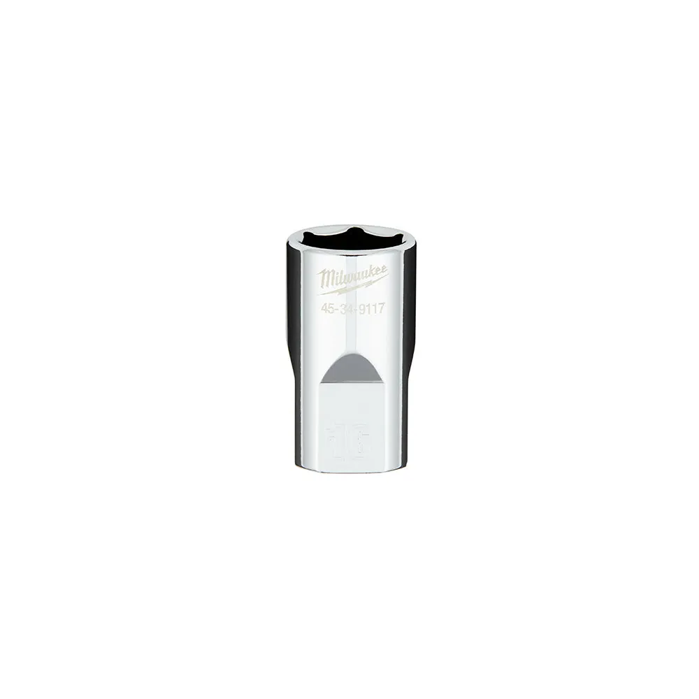 Socket - Milwaukee 1/2 in. Drive 16MM Metric 6-Point Socket with FOUR FLAT™ Sides, 45-34-9117