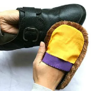 Soft Wool Polishing Shoes Clean Cleaning Gloves Shoe Care Brush Home