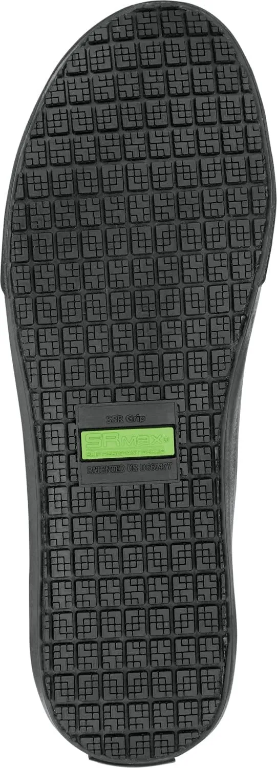 SR Max York, Men's, Black, Skate Style, MaxTrax Slip Resistant, Soft Toe Work Shoe