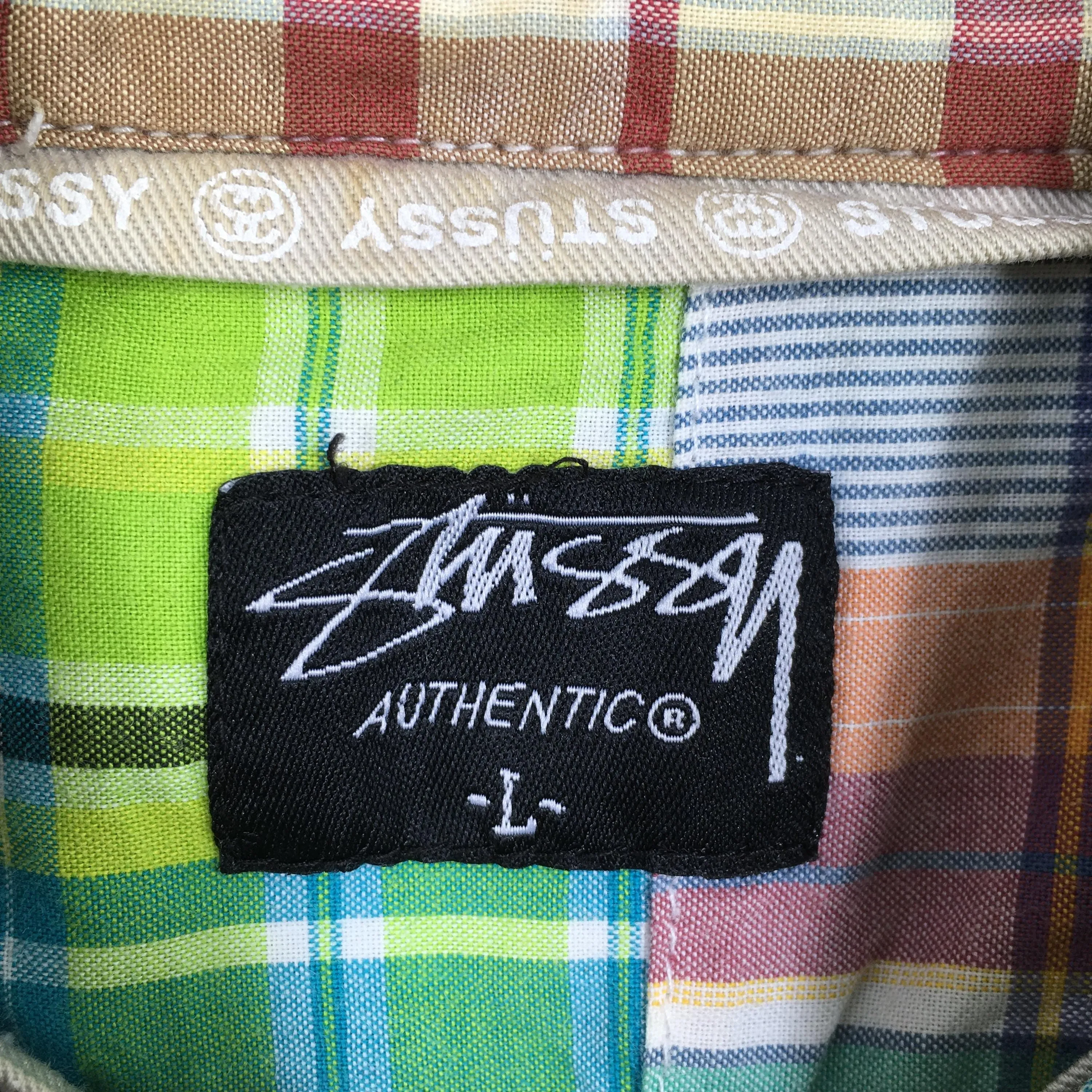 Stussy Patchwork Boro Checkered Flannel Shirt Large