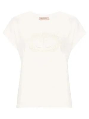 T-Shirt con Logo Oval T Ricamato