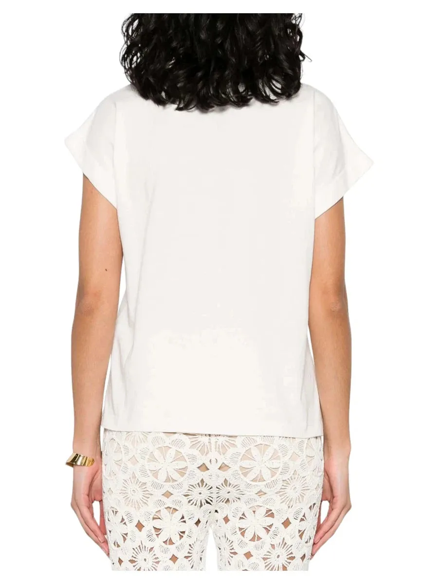 T-Shirt con Logo Oval T Ricamato
