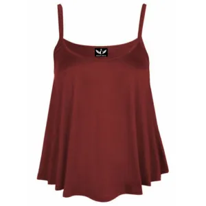 Women's Plain Cami Swing Vest Flared Top