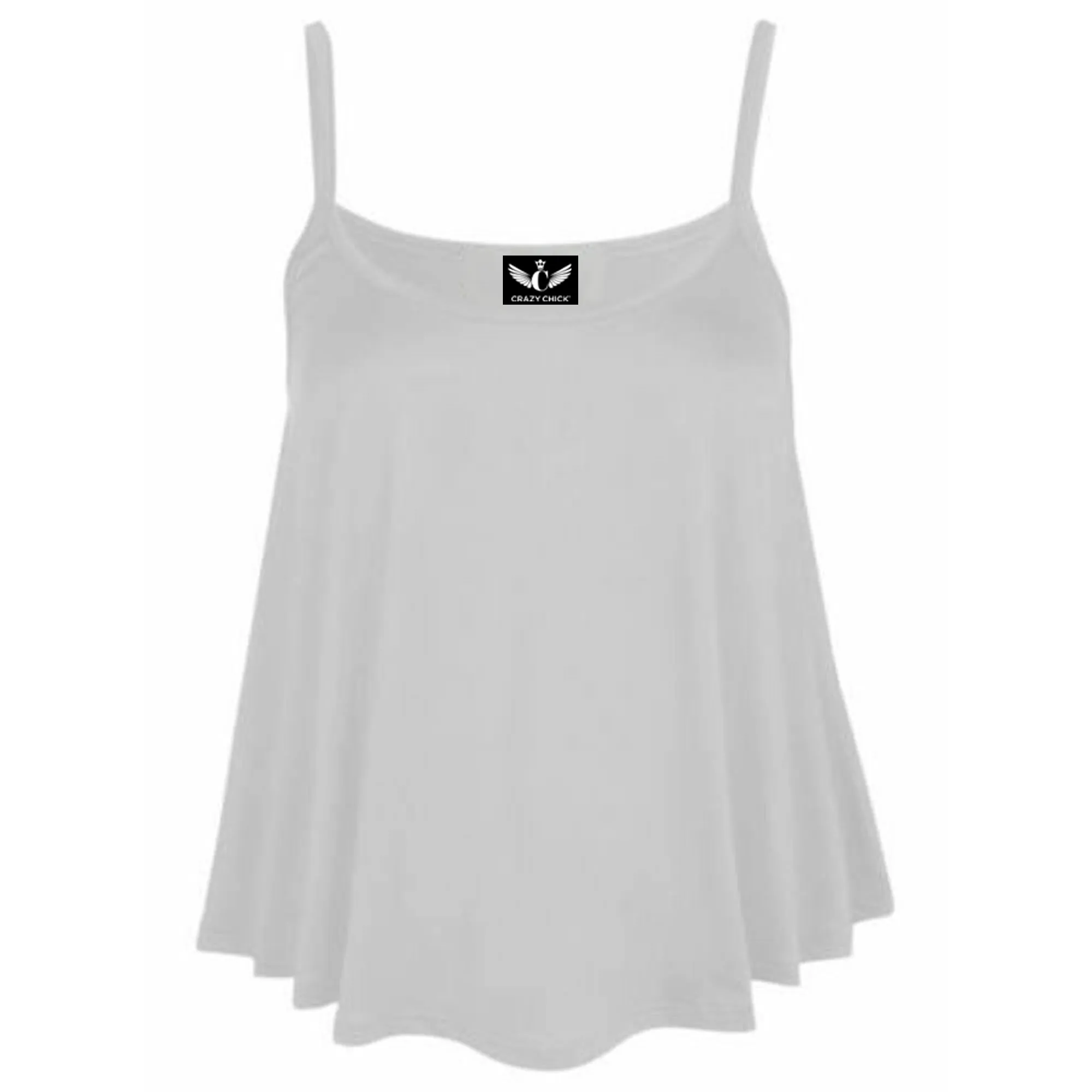 Women's Plain Cami Swing Vest Flared Top