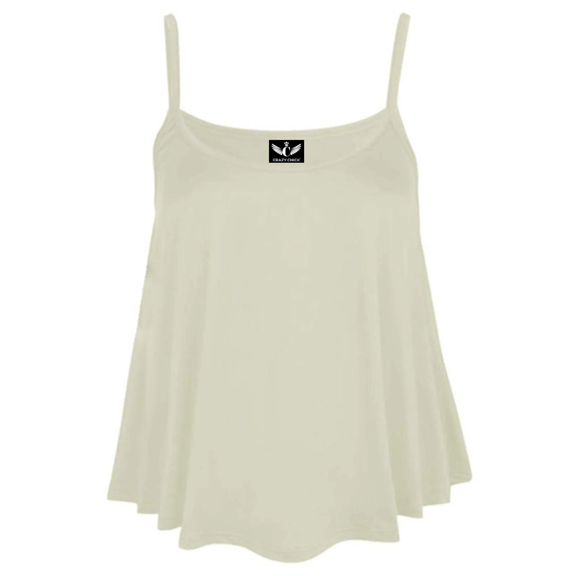 Women's Plain Cami Swing Vest Flared Top