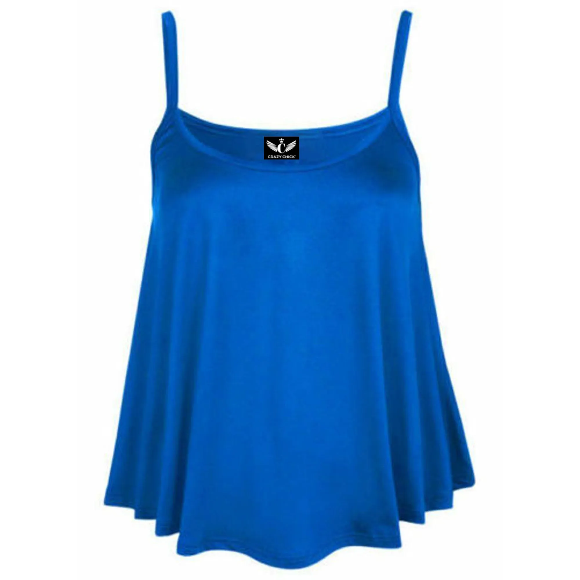 Women's Plain Cami Swing Vest Flared Top
