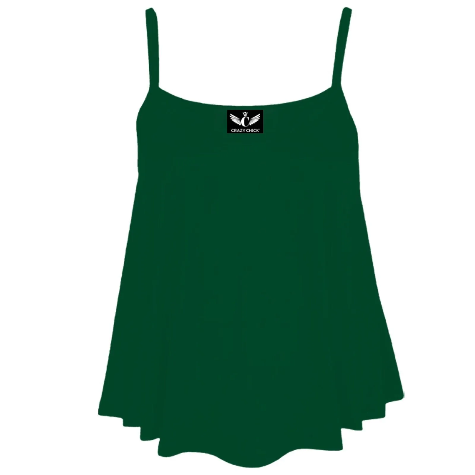Women's Plain Cami Swing Vest Flared Top